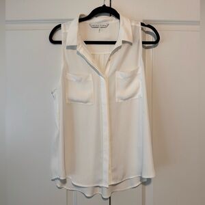 Trina Turk White Sleeveless Blouse Sz Large